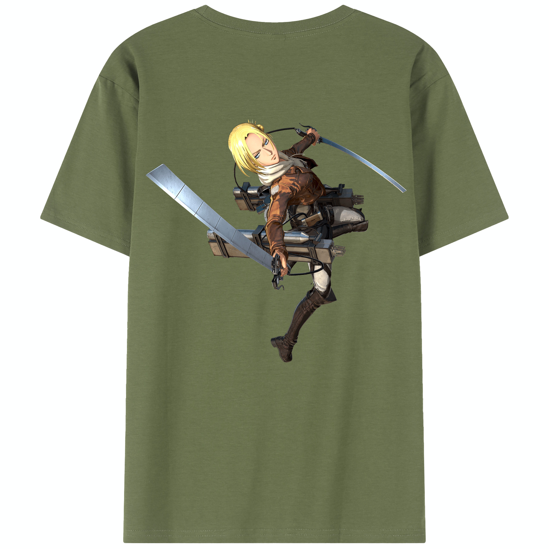 （画像用） 進撃の巨人 アニ・レオンハート Attack on Titan Annie Leonhart 綿100％半袖Tシャツ（背面プリント）